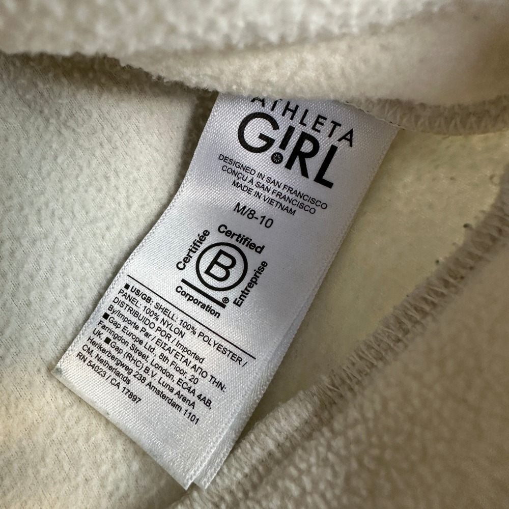 Athleta Girl Transition Half Zip Fleece Pullover Quilted Sweater Jacket M 8-10 - Picture 16 of 16